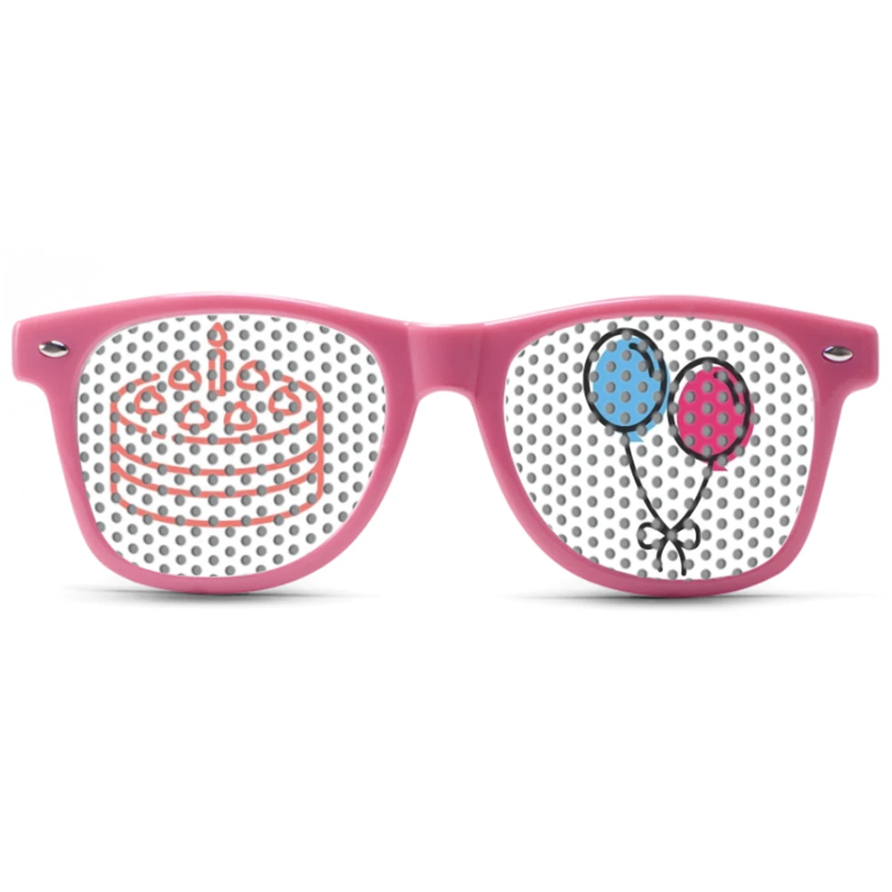 Wholesale Custom Pinhole sticker UV400 CE sunglasses Birthday party balloons wedding gift printing logo sticker sunglasses