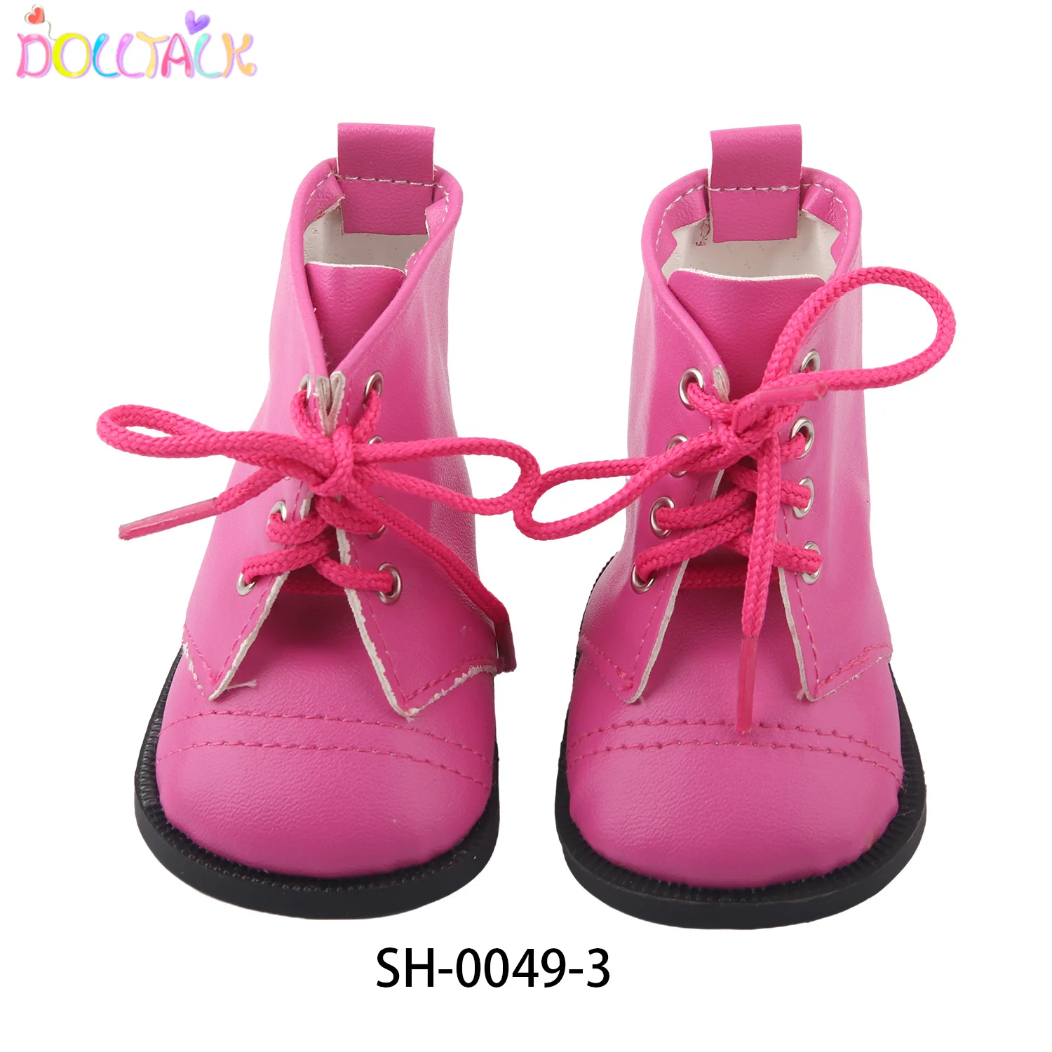 MISU Factory Direct 18-inch American Doll Brown Lace High-top Cool Leather Boots Doll Shoes