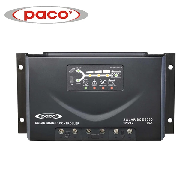 China PACO brand PWM 12V/24V Solar Charge Controller 30A
