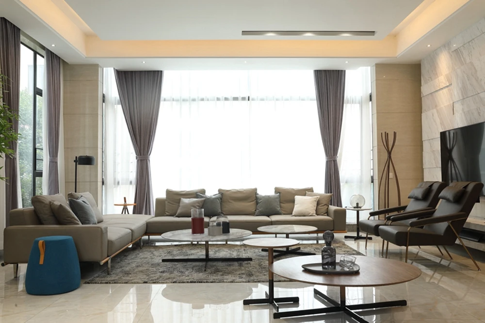 Высококачественная современная мебель для дома, секционный l-образный тканевый диван, диван для гостиной