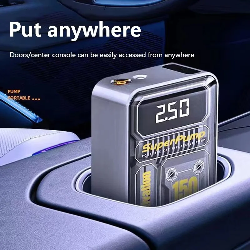 New Design Rechargeable Wireless Optional Inflatable Air Pump 150PSI Portable Tire Inflator Air Compressor for car