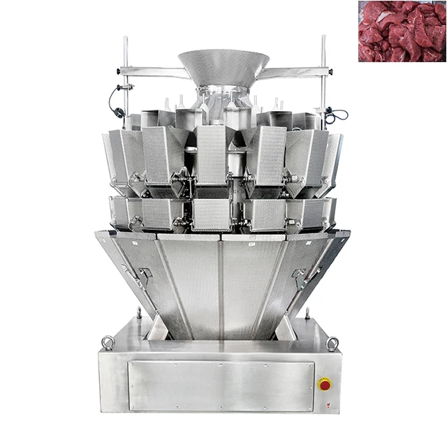 Fresh Meat 14 Heads Multihead Weigher Pork Chicken Automatic Weighing Filling Packaging Machine