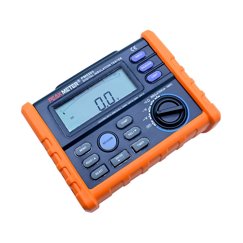 China PEAKMETER 10G Ohm with Multimeter Function 1000V Digital Insulation Resistance Test