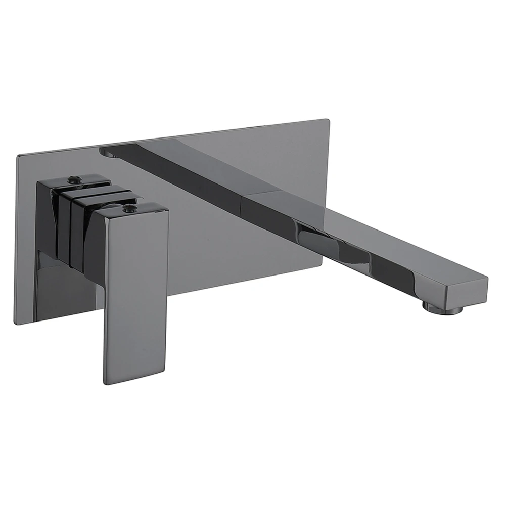 Modern Design Bathroom Wall Mounted Matt Black Concealed Basin Mixer Tap Brass Wash Basin Faucet