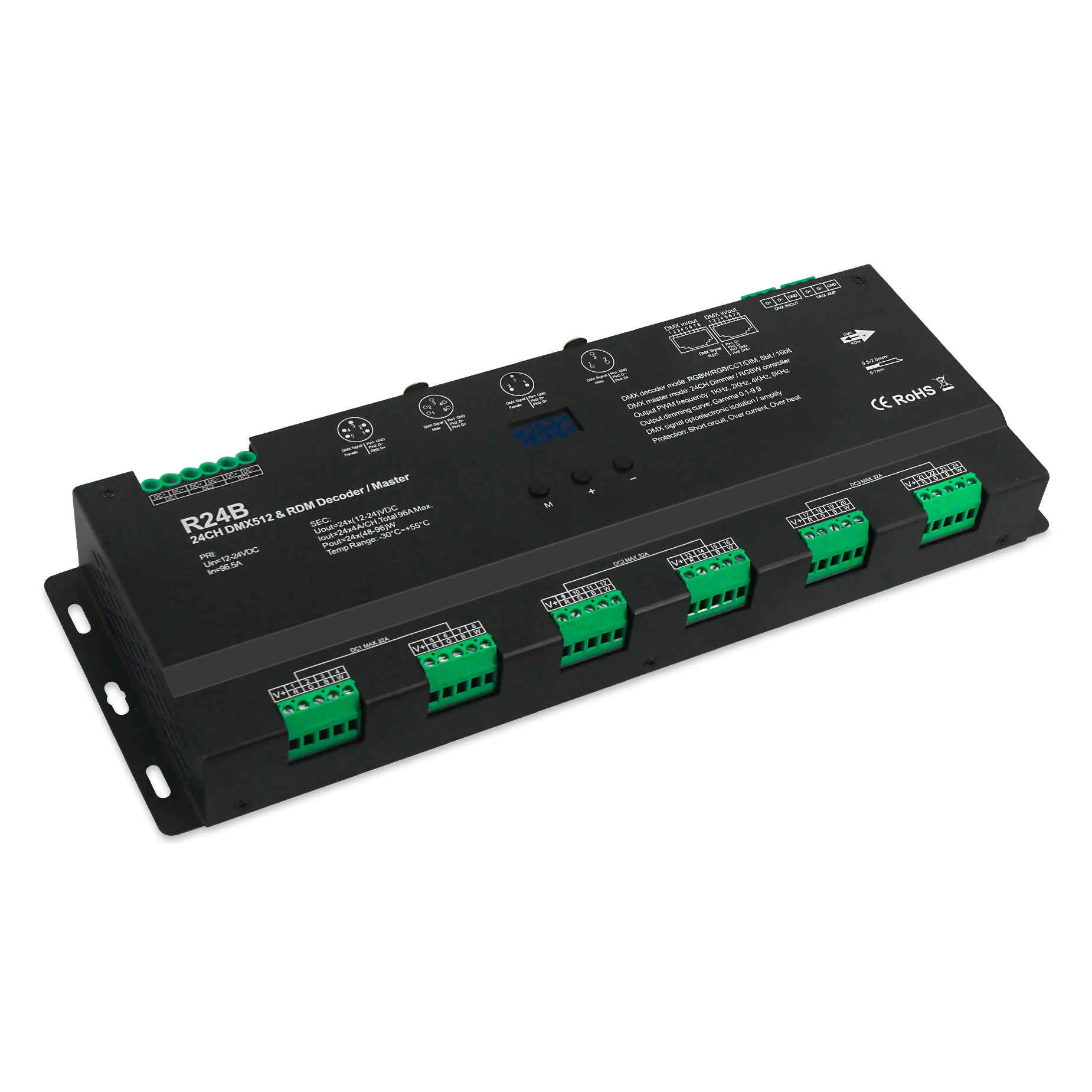 Новое поступление 24 канала постоянного напряжения DMX512 RDM декодер mater Цвет управления светом