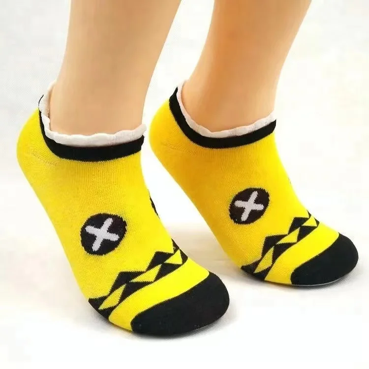 Wholesale Custom Funny Pokemon Design No Heel Men Socks Set