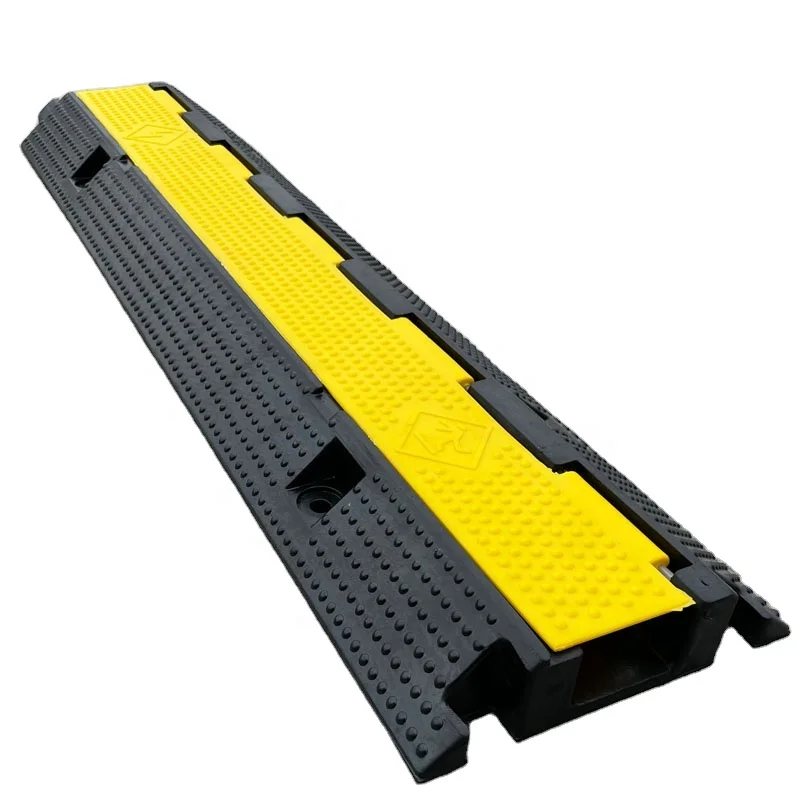 2 Pack of 1 Channel Hose Cable Protector Ramp Wires Power Lines Extension Cord Cover Rubber Speed Bumps for Indoor Outdoor