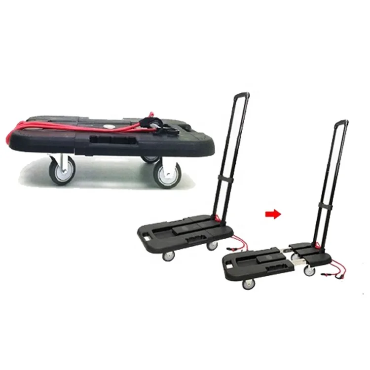 Plastic Folding foldable 300kg heavy duty hotel airport Hand piano Dolly Trolley Luggage Wheeled Platform Cart extendable dolly