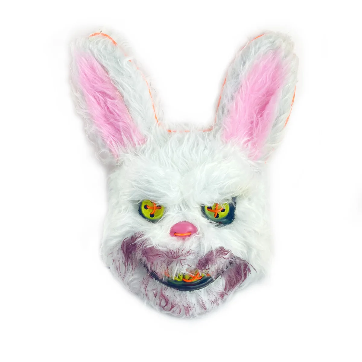 Baige Hot Sale Wholesale Performance Wear Carnival Horror Rabbit Bear Plush Luminous Mask LED Light Halloween Party Masks