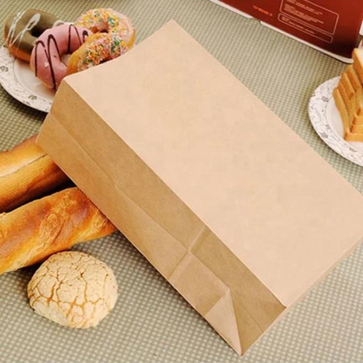 SOS White custom style logo print kraft paper sandwich bag without handle