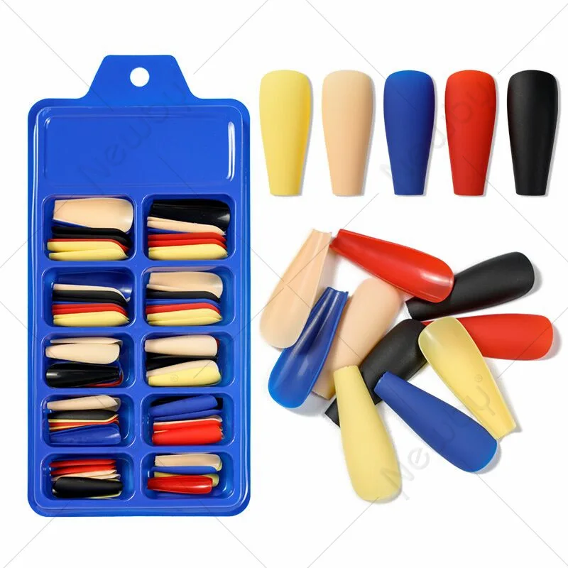 Solid Color Manicure Nails Full Coverage Wearable Fake Nail Patches 100 Pieces Of Boxed Manicure Patches