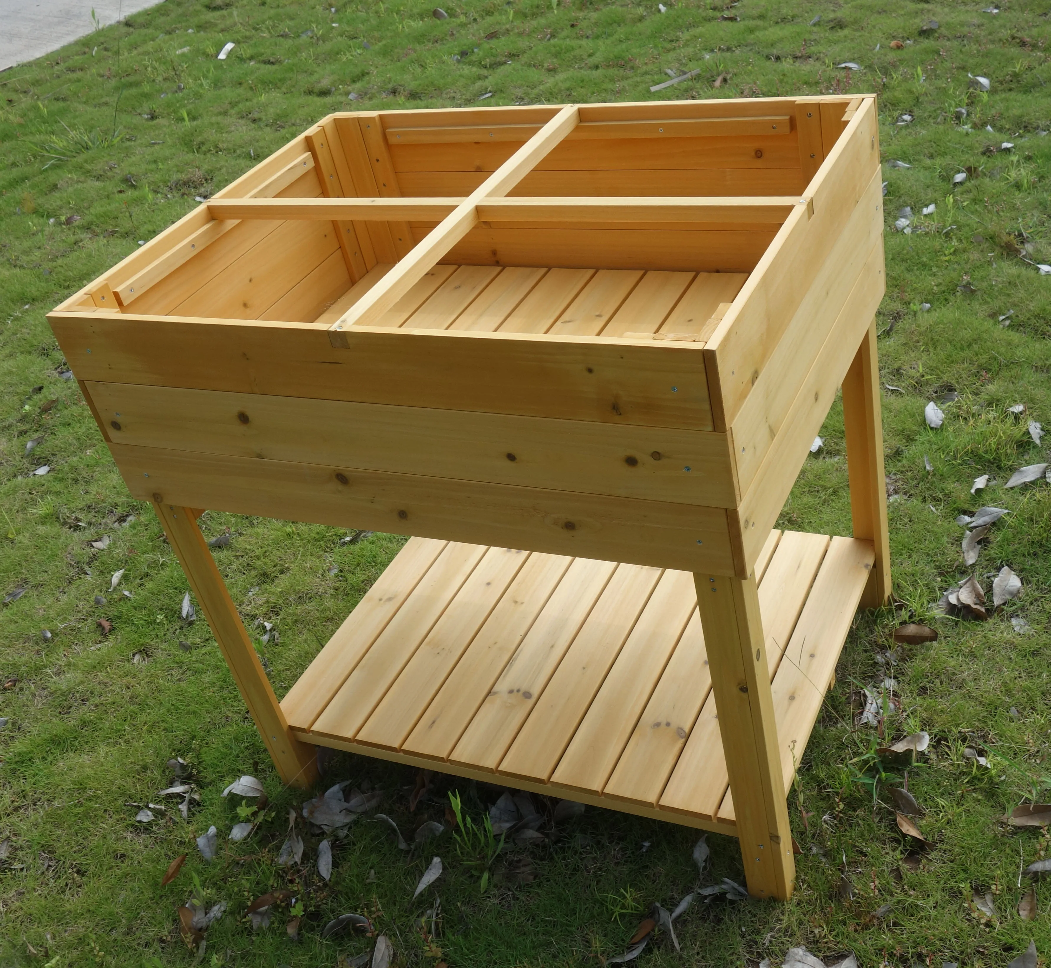 Garden stand Wooden flower shelf vegetable plant table potting bench Raised Garden Bed Planters Boxes Kit Grow