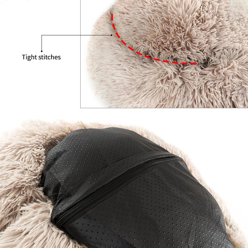 2021 съемный моющийся успокаивающий Cuddler из искусственного меха XL экологически чистый пушистый широкий пончик Против тревоги круглый питомец кошка плюшевая кровать для собаки