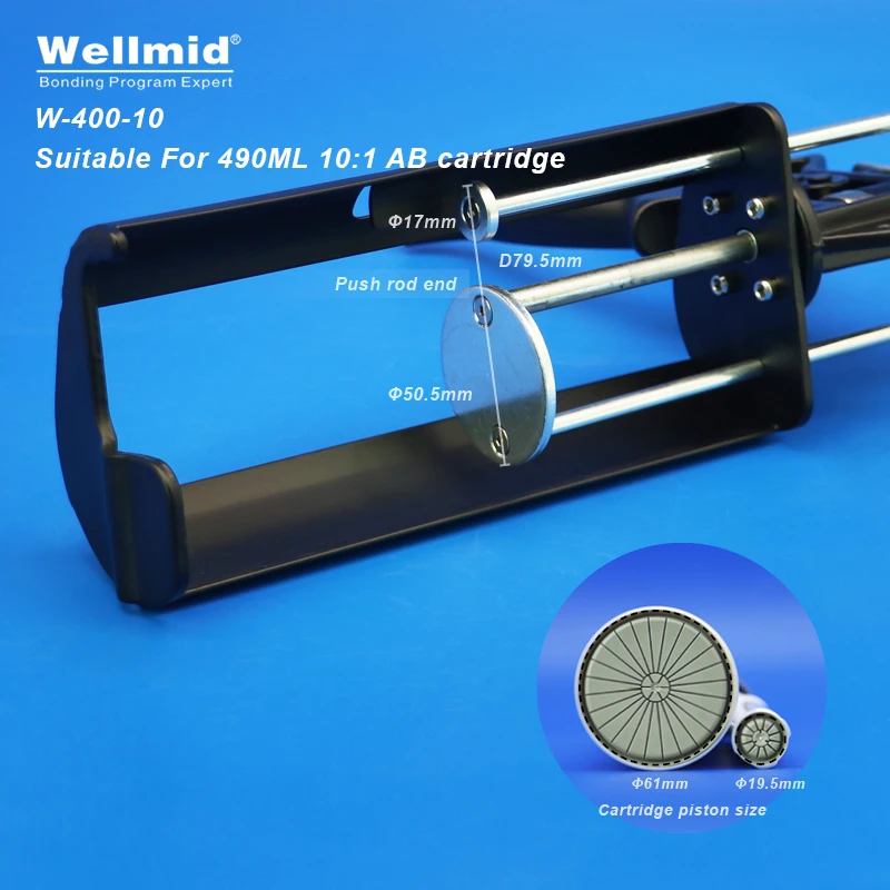 490ML 10:1 Epoxy Adhesives Dispensing Gun 2K Kit Portable Double Tube Mixing Dispenser Loctite ARALDITE 3M Cartridge AB Glue Gun