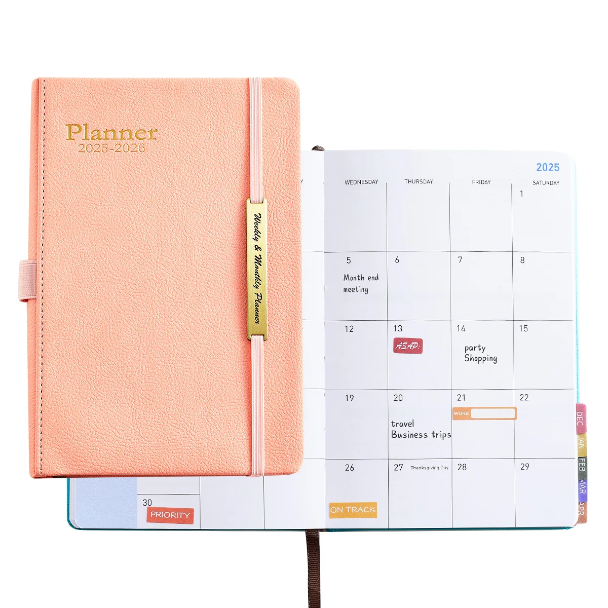 New Arrival 2025 A5 Notebook Journal Calendar Portable Agenda English Schedule Daily Weekly Plan Stationery for School Office