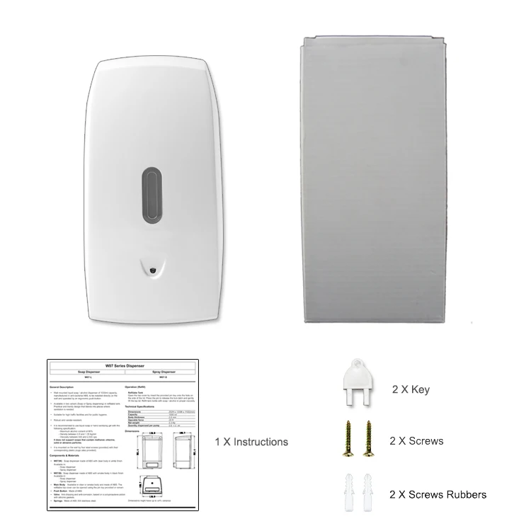 Commercial 1000ml Large Capacity Touch Free Hand Sanitizer Automatic Liquid Soap Dispenser For Hotel