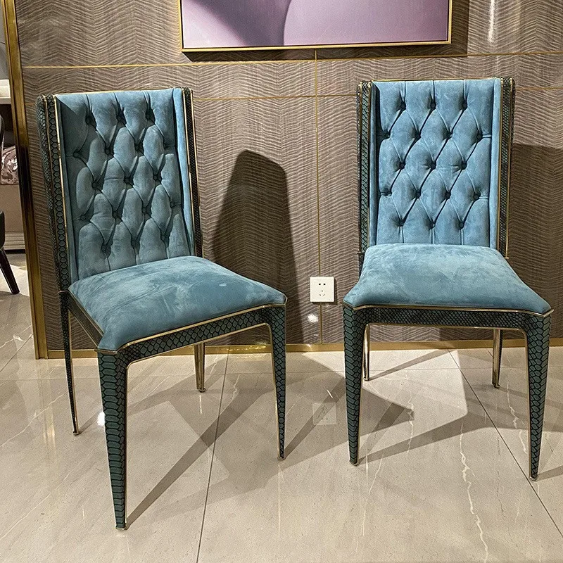 Furnistyle Factory Custom Durable Crocodile Microfiber Leather High Upholstered Modern Dining Chairs For RestaurantDining Room