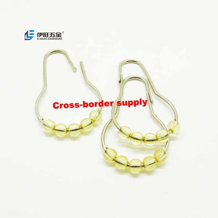 YIWANG Yellow Shower Ring Metal Curtain Hook for Home Hotel Office