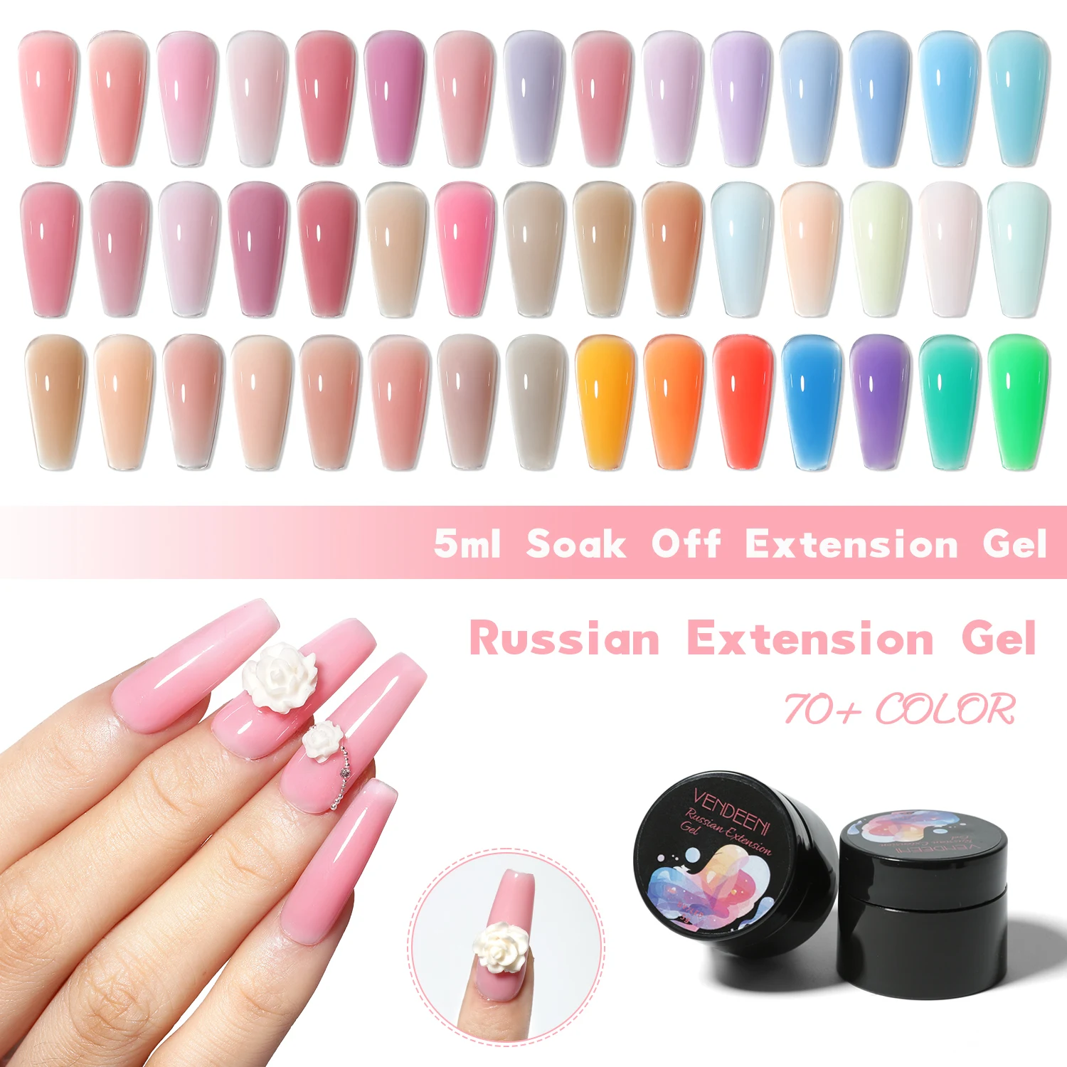 High quality gel builder for nails 71 colors 5g hema free canning poly nail gel wholesale russian gel for nail extension