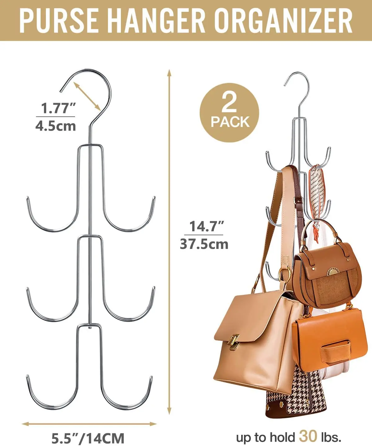 Multifunction useful metal high quality clothes hanger  bag hanger with chrome black colour