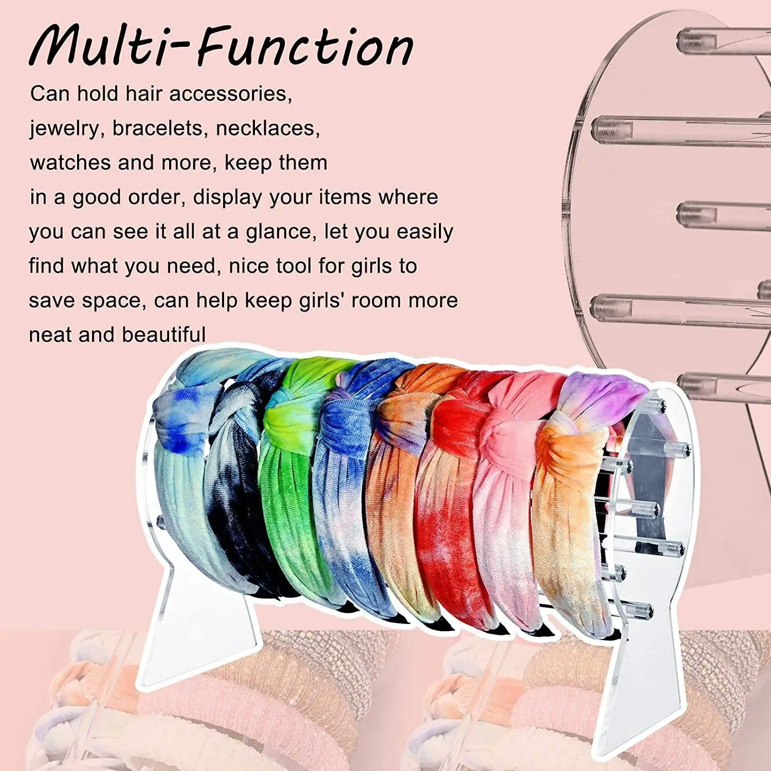 Transparent Hair Band  Display Stand  Headband Acrylic Storage Display Rack Acrylic Stick Headband Stack