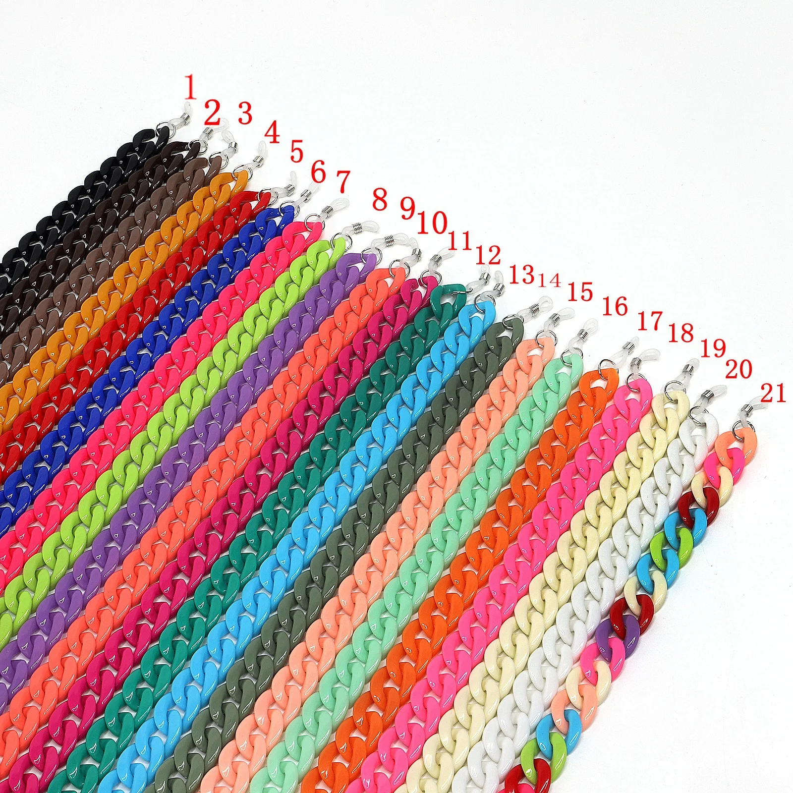 Hot Sale Personalized Acrylic Glasses Chain Holder Eyewear Chain Sunglasses Strap Reading Glasses Lanyard Cord  27 Candy Colors