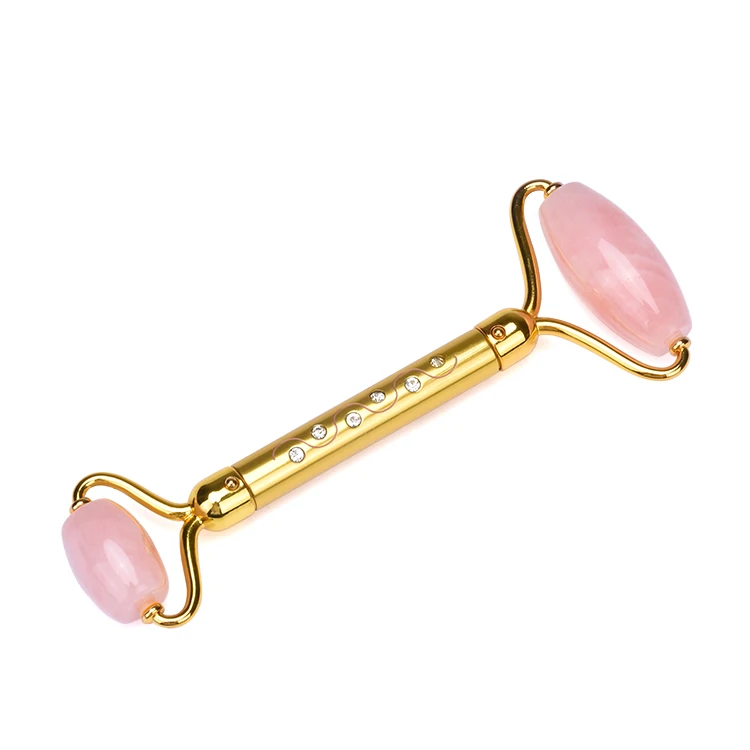 New design unbreakable Anti Aging Beauty Tool rose quartz face roller, Detachable jade roller set with diamond
