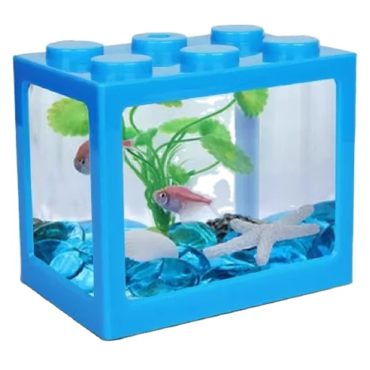 Mini Aquarium Betta Fish Tank With Usb Led Lighting Small Aquarium Office Viewing Transparent Acrylic Fish Tank