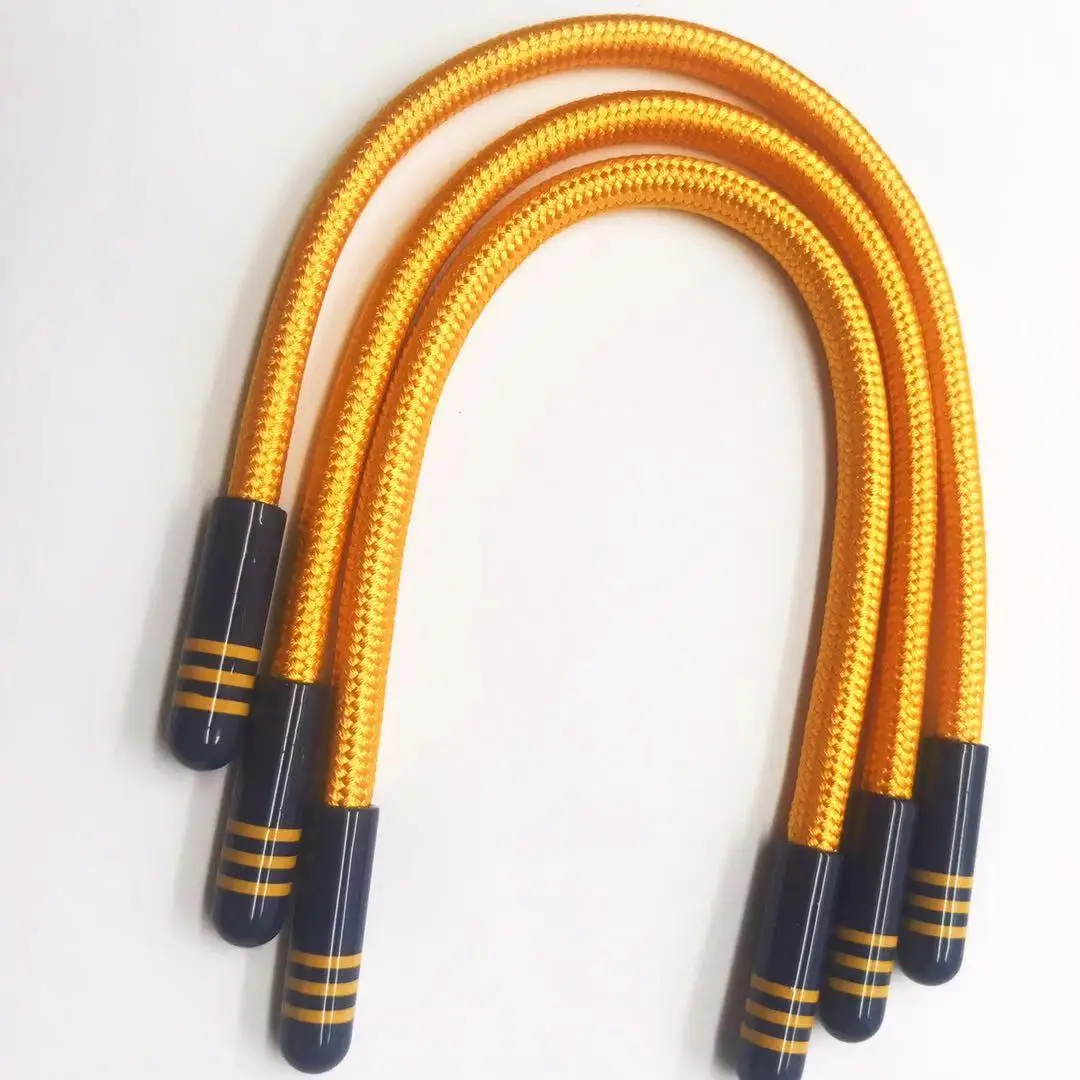 5mm round golden luxury drawstring cord with plastic cap