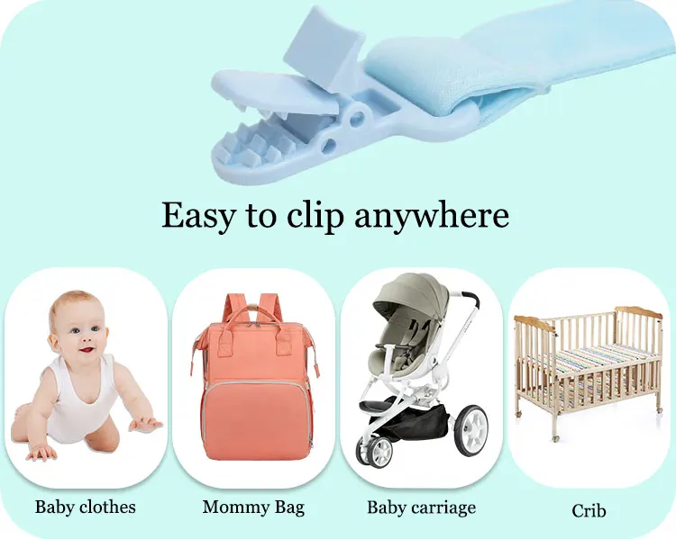 Ananbaby Good Quality Portable Pacifier Clip Dummy Holder Polyester Baby Teething Clip Pacifier Chain