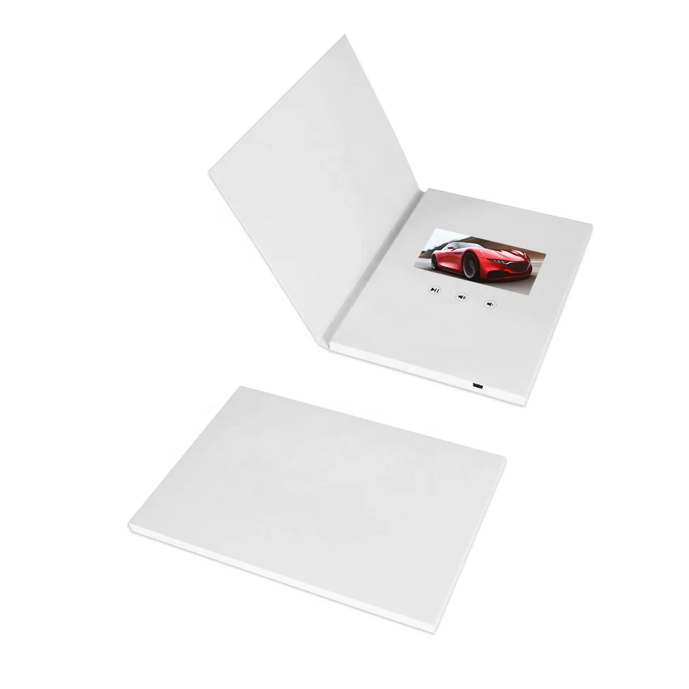 Customized Festival Printing Paper Craft 4.3 Inch Invitation LCD Display Brochure Christmas Birthday Video Greeting Card