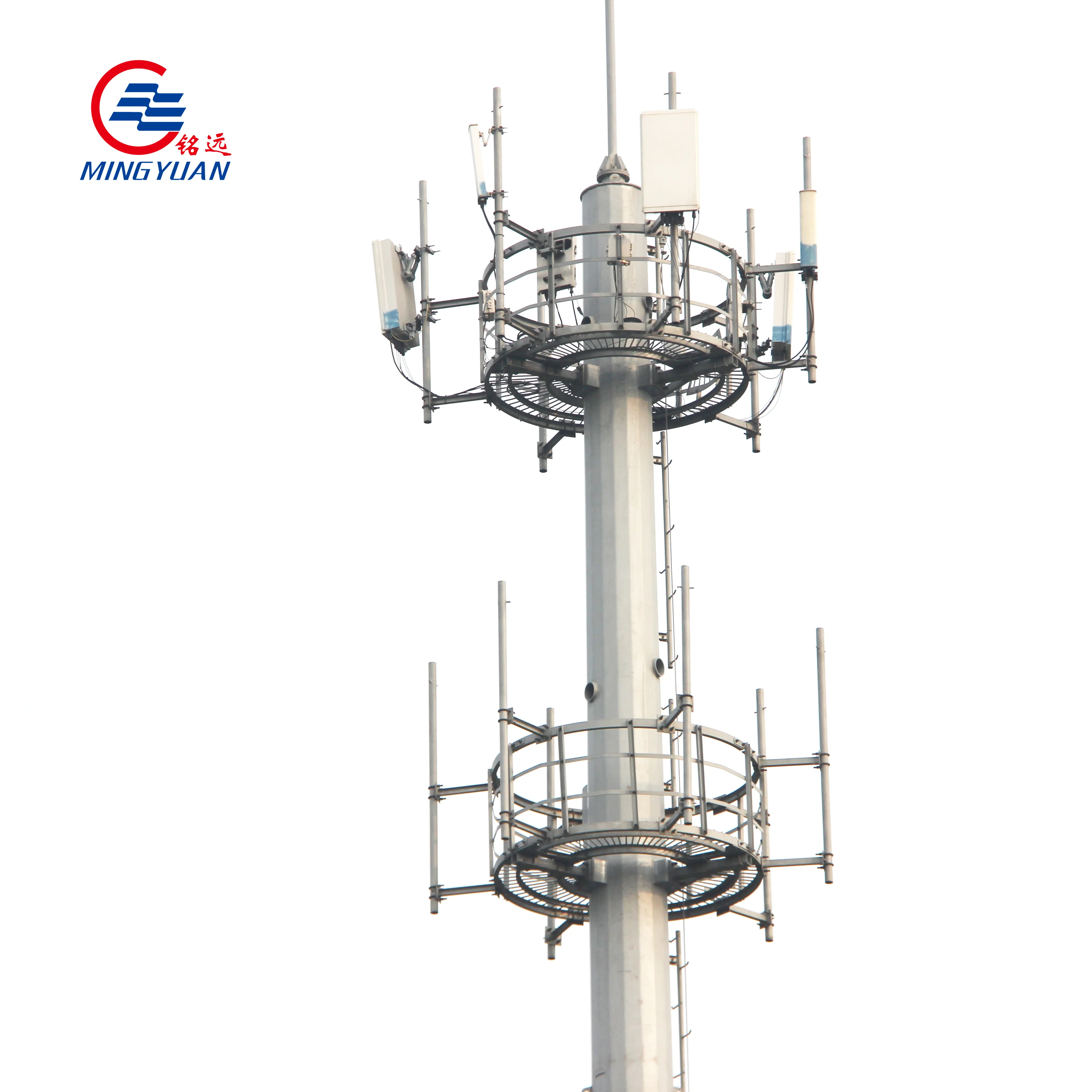Высококачественные оцинкованные телекоммуникационные башни, оцинкованная монополь с фланцем