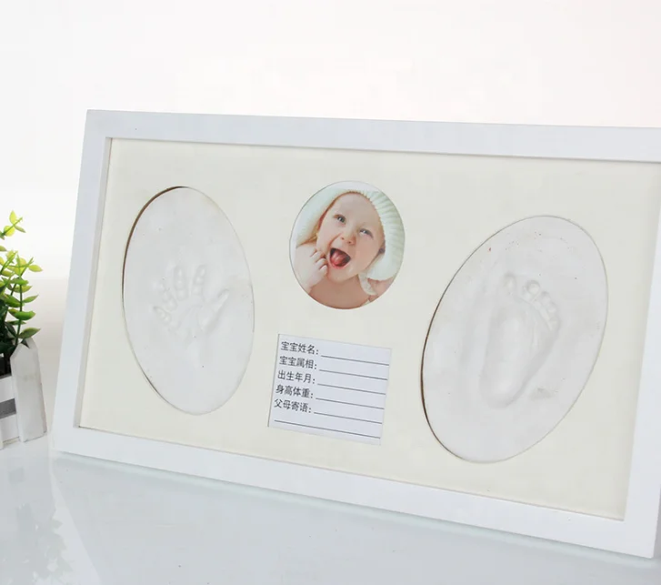 wall decor baby footprint kit foot impression frame with clay