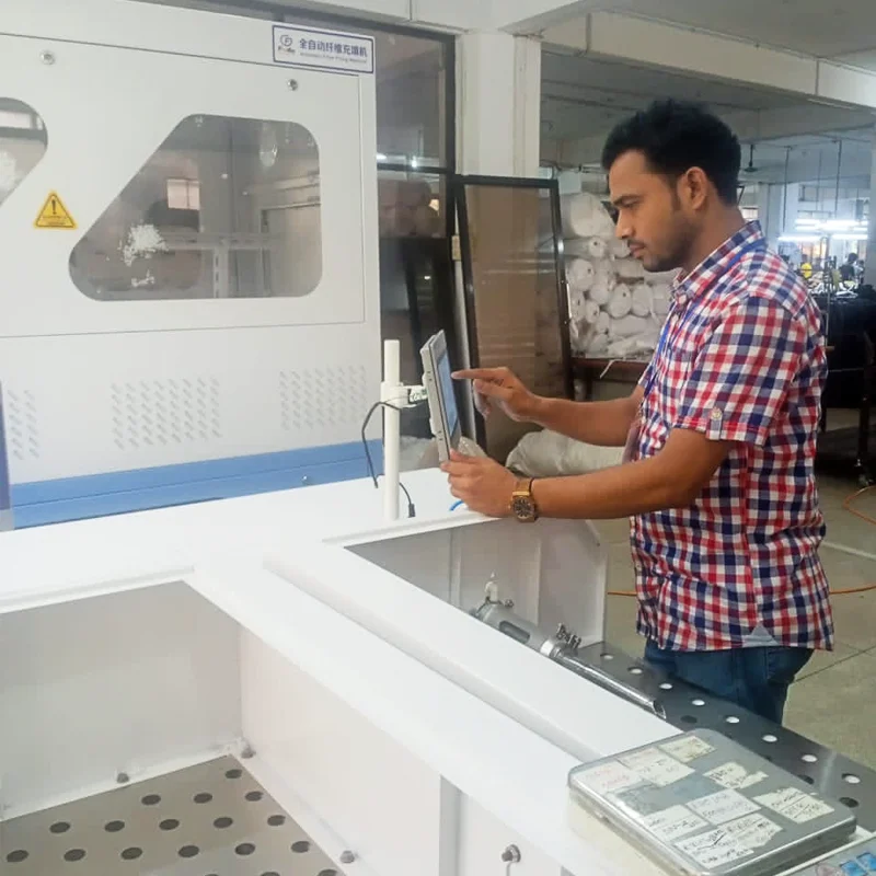 Single-Phase Electric Drive Weighing Cycle Down Feather Jacket Filling Machine