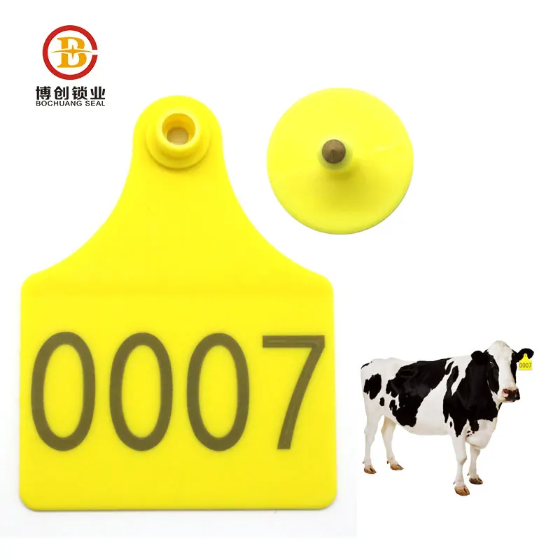 BCE107-ear tag bovins de marquage ear tag cuadrado barcode with consecutive numbers for cow ear tags