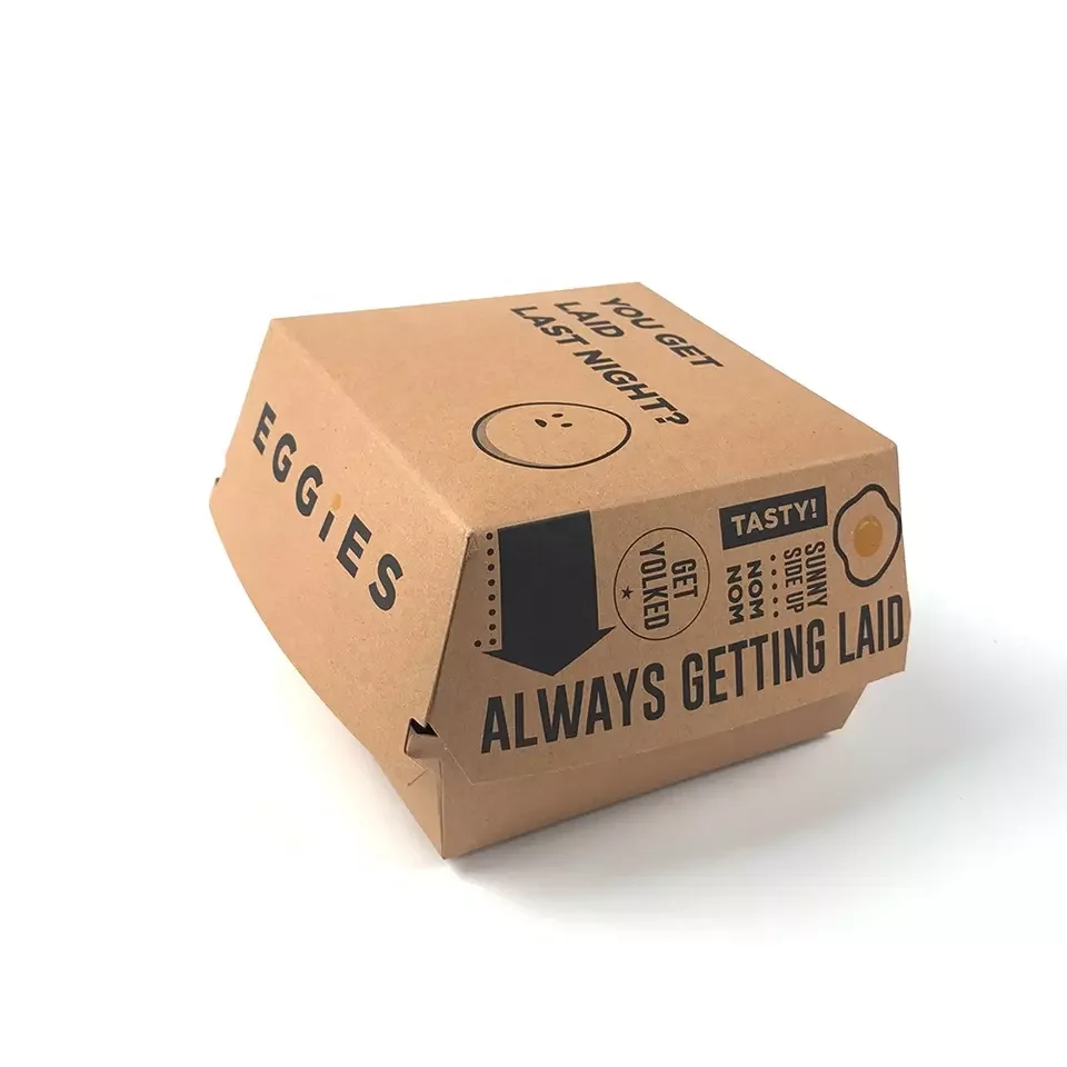 Custom Disposable Food Grade Cardboard hamburger Packaging Paper Burger Box
