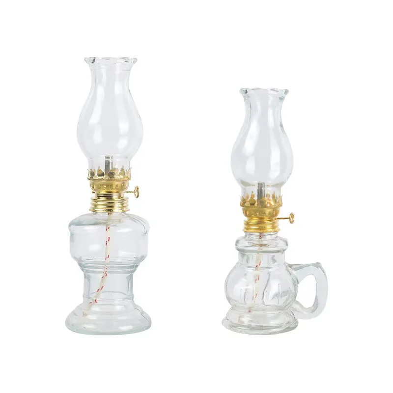 Retro Luxury Glass Kerosene Lamp Sturdy Metal Temple Oil Lamp Stylish Centerpiece for Home Decoration for Easter