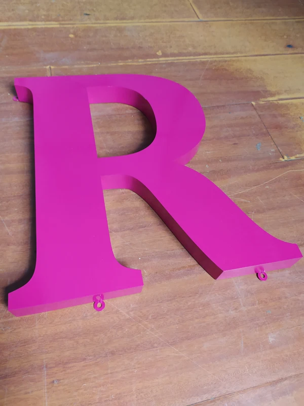 Customized outdoor advertising sign shop signboard Stainless Steel Alphabet Letters Large Size PINK Metal Numbers and Letters