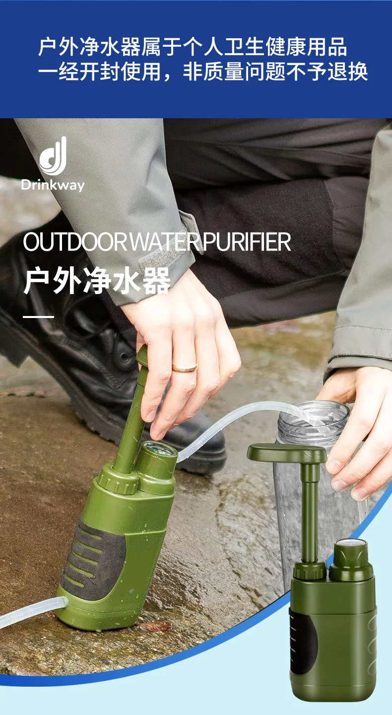 Survivor Filter Water Purification System for Survival-Lightweight Portable Water Filter for Backpacking,Camping