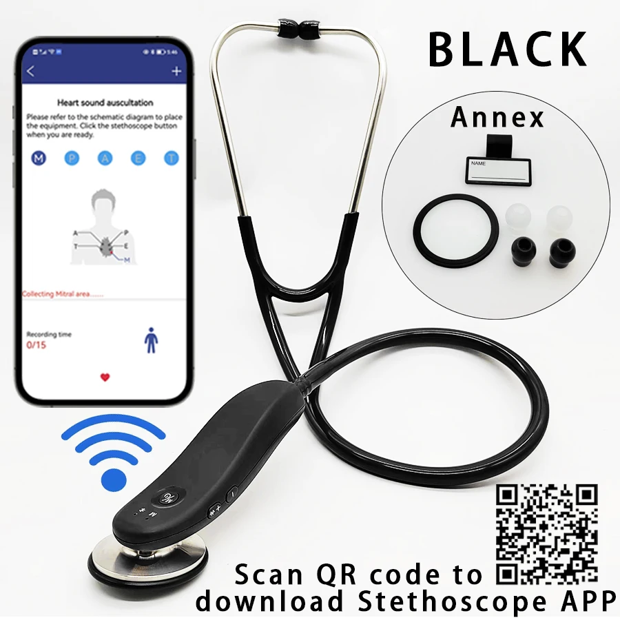 Smartphone Bluetooth electronic stethoscope veterinary stethoscope