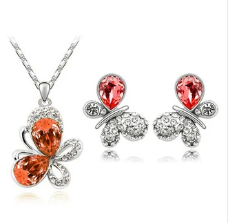 HA1115 модная бабочка стильный элегантный комплект серьги и ожерелье ювелирных изделий для женщин ювелирные наборы оптовая продажа