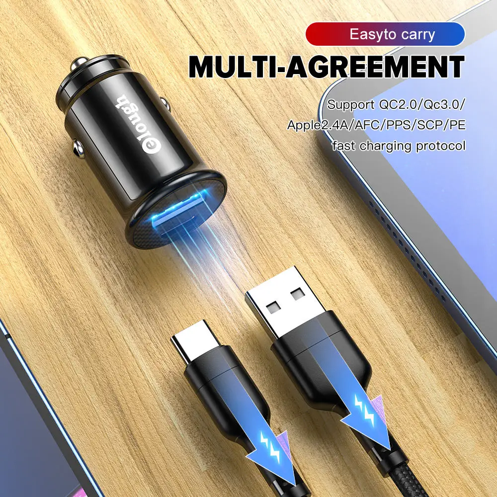 PD 20w QC 18w car charger fast charging 3.0 qc dual port usb c mobile phone guangdong car charger