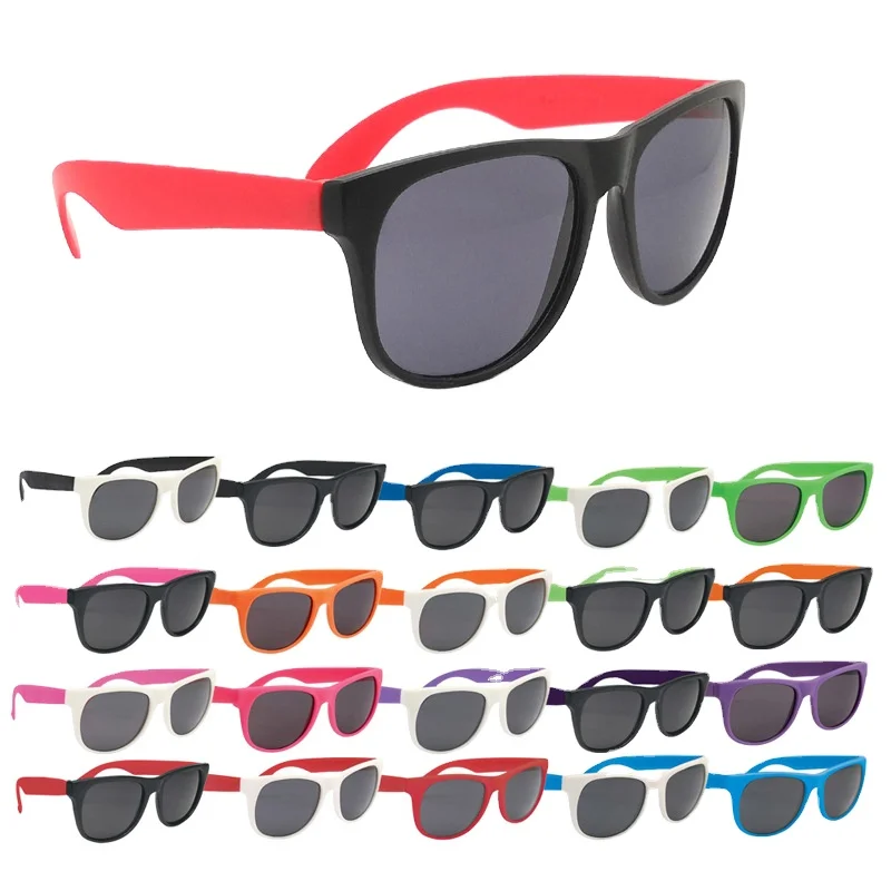 2023 New Promotional Rubberized Sunglasses Neon Neon Two tone Contrast Matte Gift Glasses