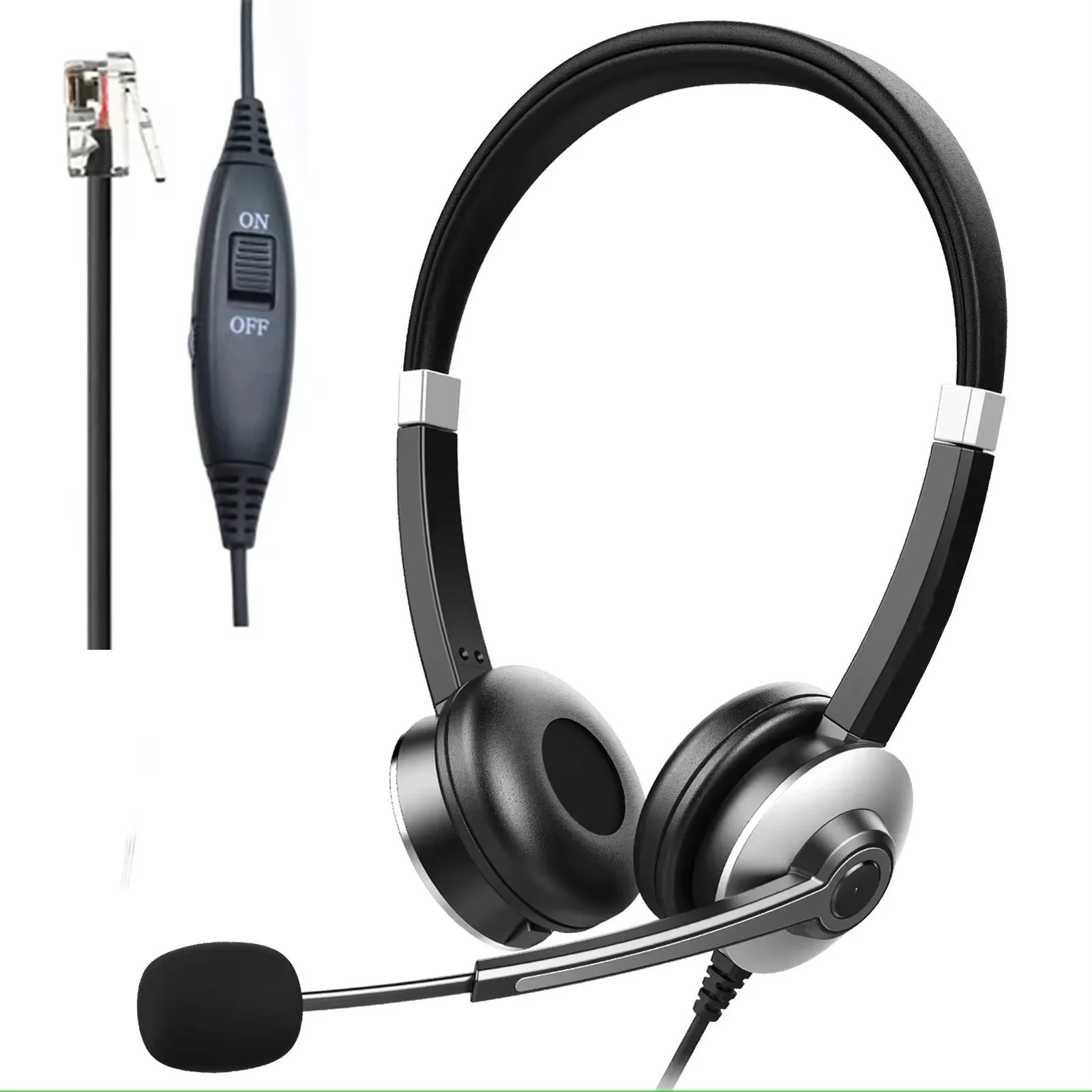 Hot Selling RJ Telephone Headphone With Noise Cancelling Microphone,Inline Control Office Headset