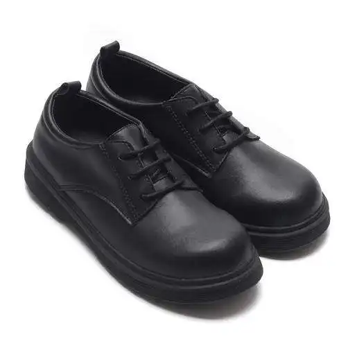 Babyhappy Factory Cheap Price Kids Black School Shoes Formal Flat Mary Jane Student Leather Student Shoes