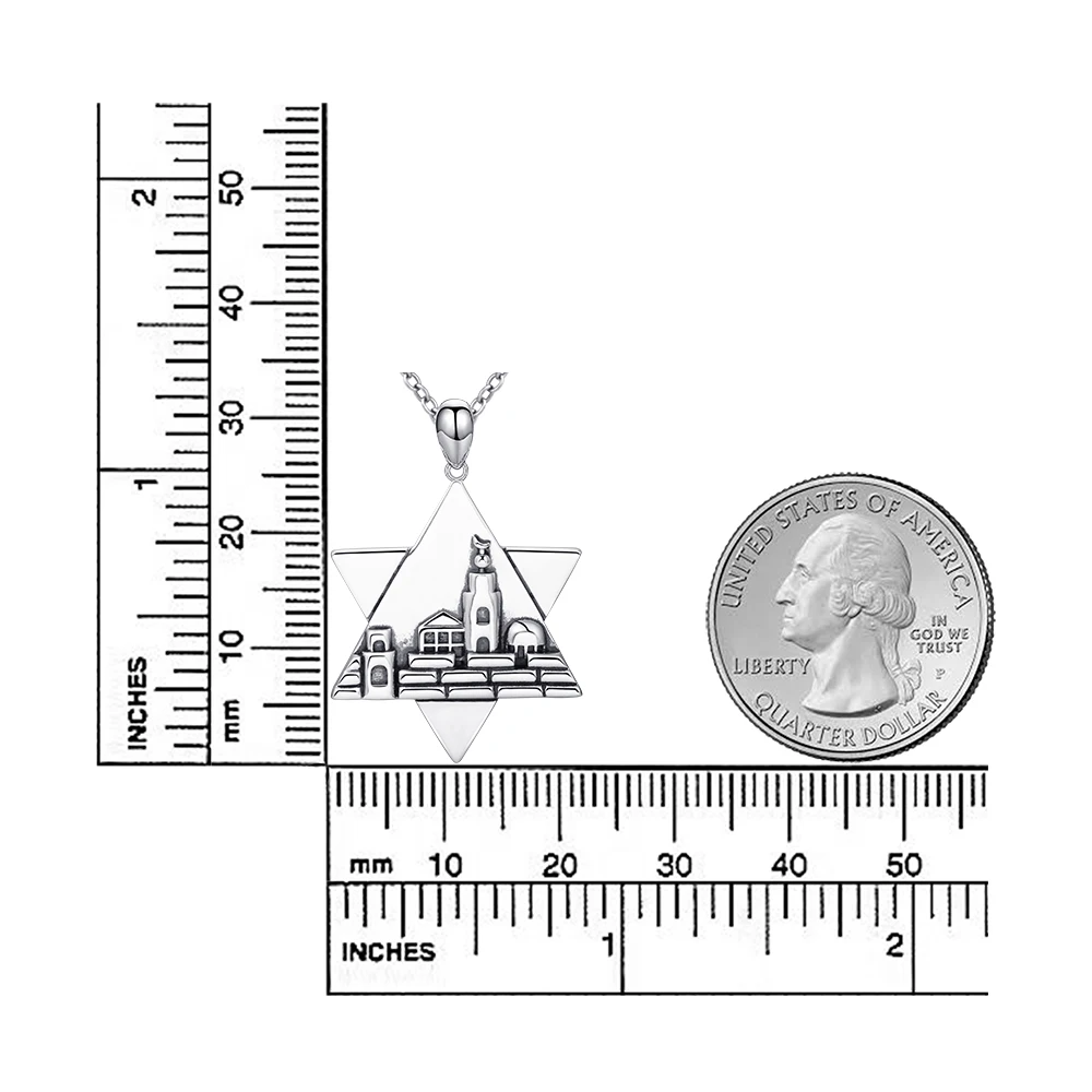 925 sterling silver jerusalem charm the star of david and the dave pagoda pendant necklace with oxidation the wall jewelry gift