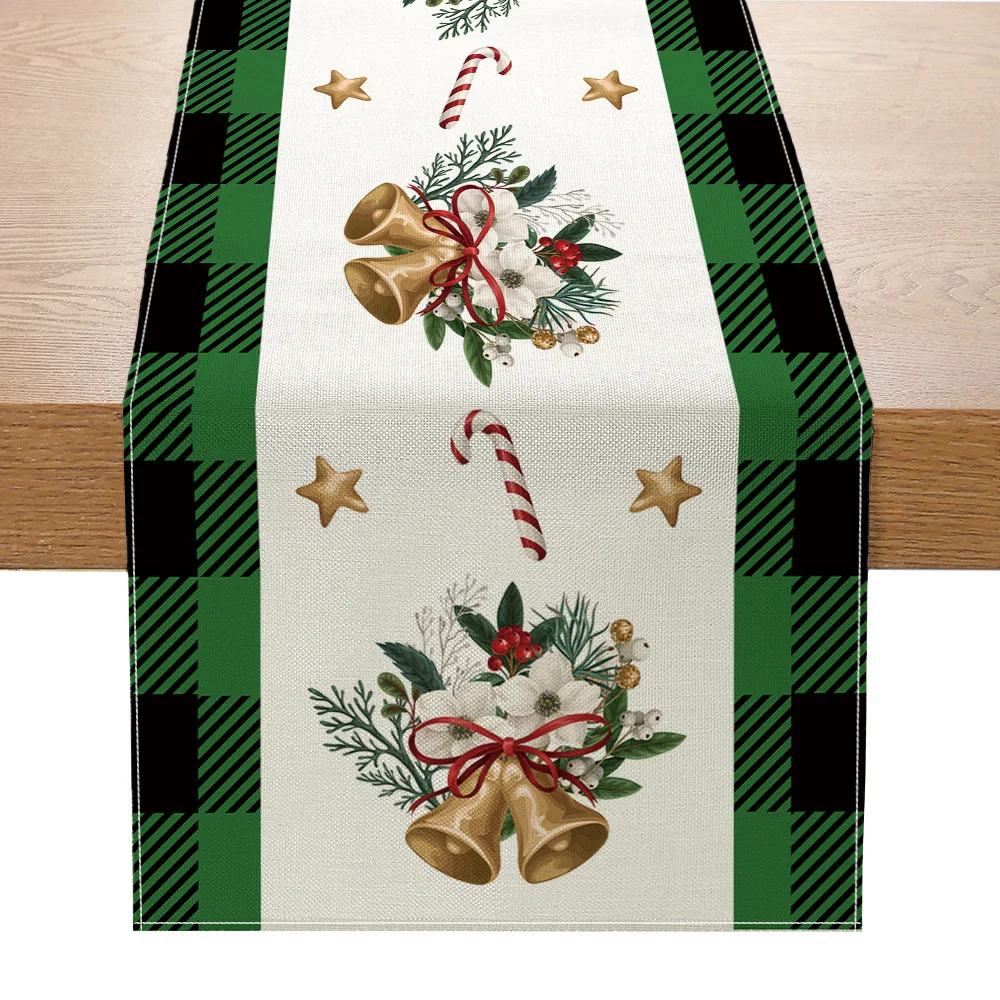 Custom Made Printed America Style Luxury Cotton And Linen Flower Table Runner Christmas