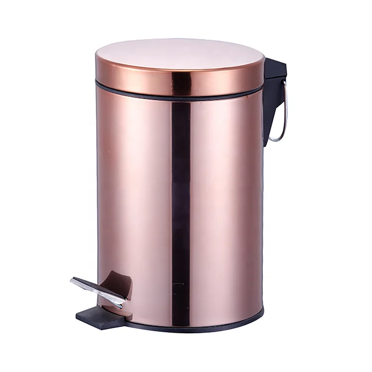 Printed Dustbin Storage Rubbish Inner Bin Metal Garbage Can Trash Can With Lid