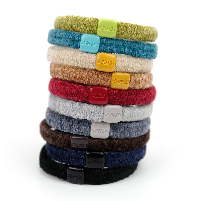 Корейская модная зимняя Женская Базовая резинка для волос CLARMER новинка однотонная на заказ из шенилла бархатная