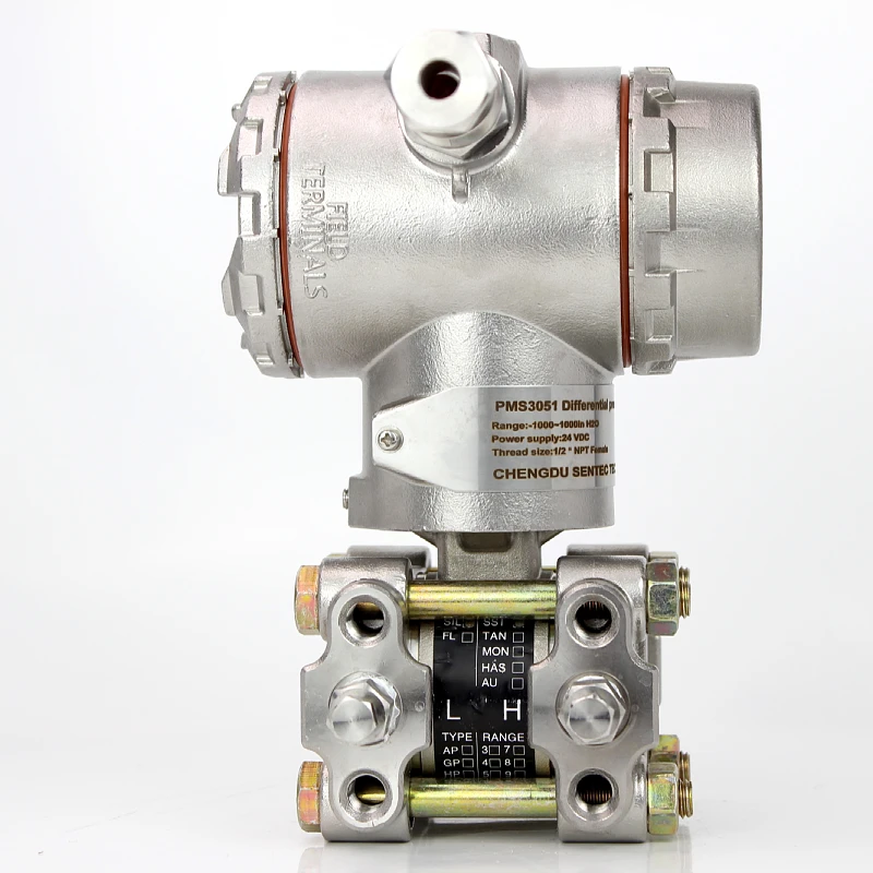 PMD3051 4-20ma Hart Capillary Digital Differential Pressure Transmitter Measure Gas/Water RS485 Output in Industry